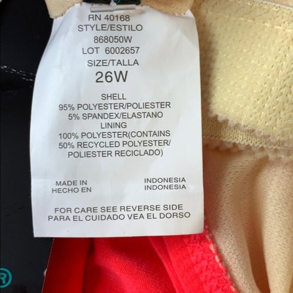 Aqua Green Tiered Tankini Top, Neon Coral - Picture 7 of 8